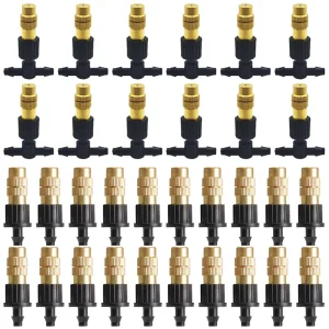10pcs 4/7PVC Outdoor Misting Cooling System Garden Irrigation Watering 1/4'' Brass Atomizer Adjustable Garden Micro Sprinklers