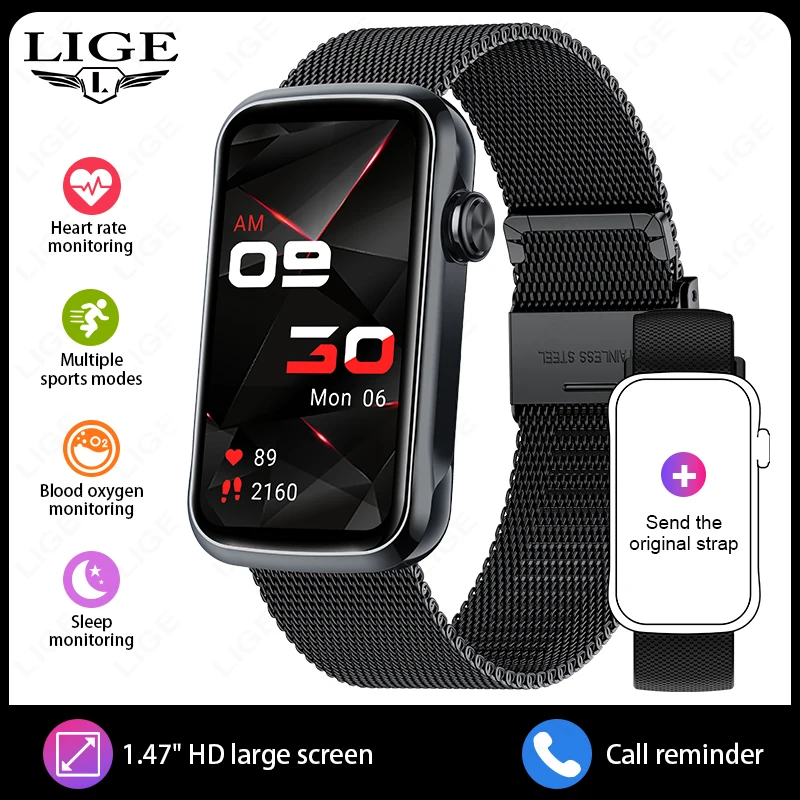 LIGE New Smart Watches Women IP68 Waterproof Luxury Sports Bracelet Heart Rate Blood Oxygen Ladies Gift Alarm Clock Smartwatch - الصورة 8