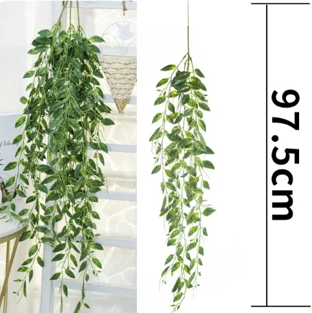 Hand Made Wicker Rattan Flower Planter Wall Hanging Wicker Rattam Basket Garden Vine Pot Plants Holder Garden Pots Wall Planter - الصورة 10