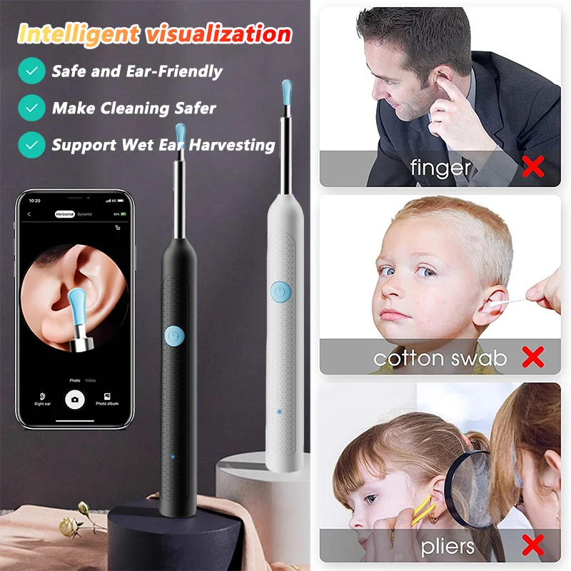 Visual Ear Wax Cleaner with Camera Safe Earwax Removal Endoscope with 5M Camera Luminous Otoscope Ear Cleaning Tools Ear Care - Image 2
