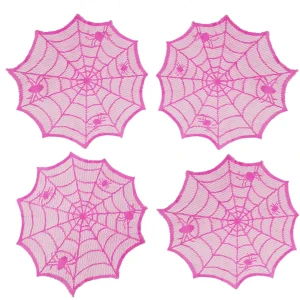 Purple lace polyester Halloween round placemats table decorative napkin cloth waterproof placemats home decorations gifts