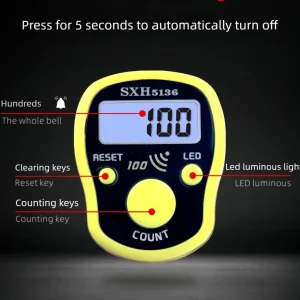 12/1pcs Ring Counter Portable Electronic Counter Manual Key Counter Mini Handheld Counter (Assorted Colors)