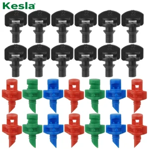 KESLA 100PCS 90-360° Male Barbed Refraction Micro Nozzles Garden Greenhouse Drip Irrigation Sprinkler Atomized Sprayer Watering