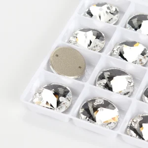 YHB Top Quality SI Color Electroplatin Glass Crystal Shape Rivoli Sewing Stones Flatback Sew-on Rhinestones For Garment Clothes