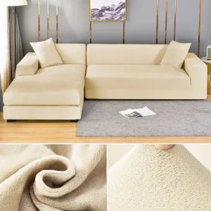 Velvet Sofa Cover Thick Elastic 1/2/3/4 Seater Sofa Cover for Living Room Velvet Plush L Shaped Corner Sofa Cover