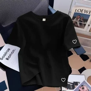 Summer New Womens T-shirts Cotton Printing Casual O-Neck Short Sleeve Outdoor Sports Jogging Woman Clothes 2026 Daily Tees Tops