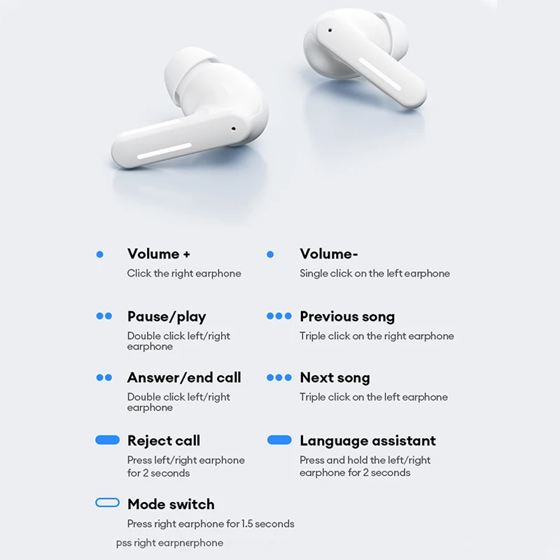 New Lenovo LE209 Wireless Bluetooth Earphone ANC Noise Reduction HiFi Music Bluetooth Headphone 30H Battery Life Gaming Headset - الصورة 6