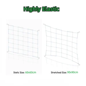 4'' Mesh Trellis Netting for Grow Tents Plant Support Elastic ScrOG/ LST/ HST Net with Hooks Grow Box Kit Low Stress Training