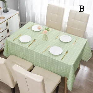 Nordic Style Grid Printed Household Waterproof Oil Resistant Dining Table Cloth Table Cover Party Decoration Rectangular