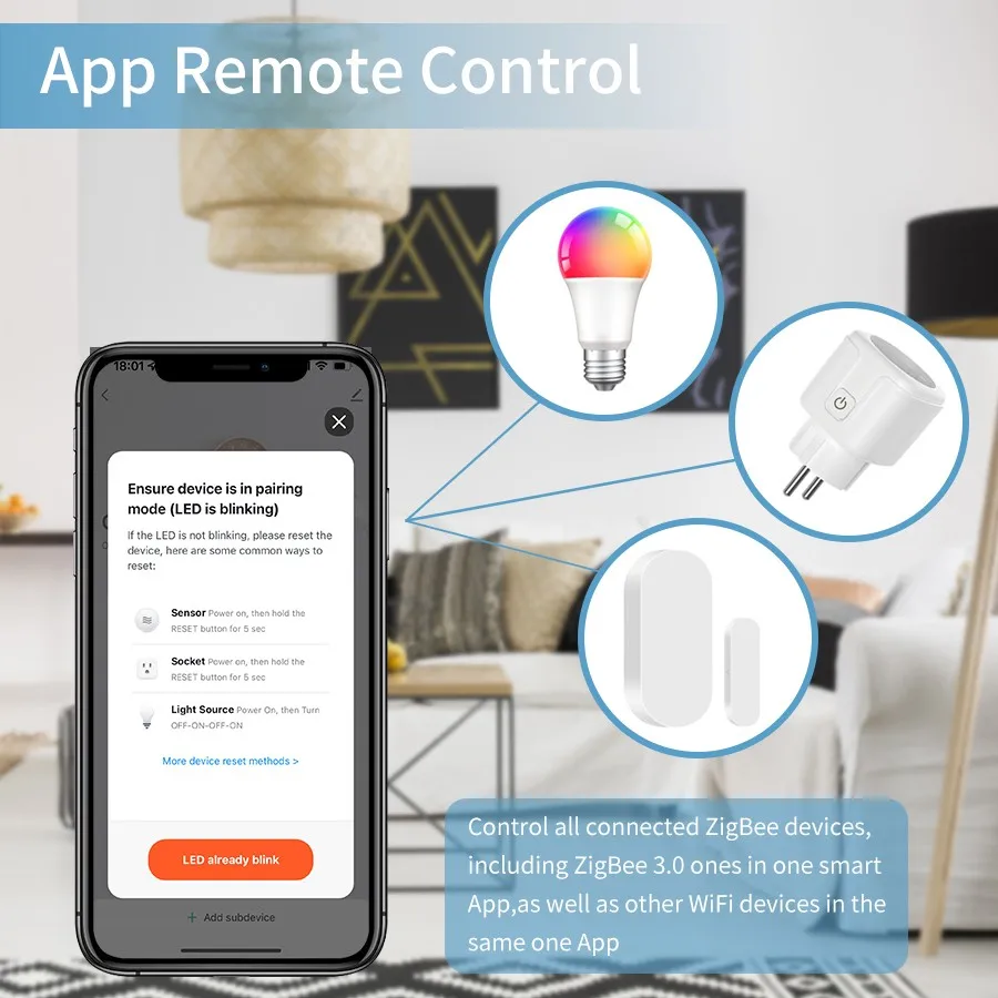 Wireless Multi-mode Smart Gateway ZigBee Bluetooth Mesh Hub Work with Tuya Smart life App Voice Control via Alexa Google Home - Image 2