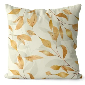 45x45 cm Ginkgo print cushion cover for living room sofa bedroom home decoration square polyester pillowcase waist pillow cover