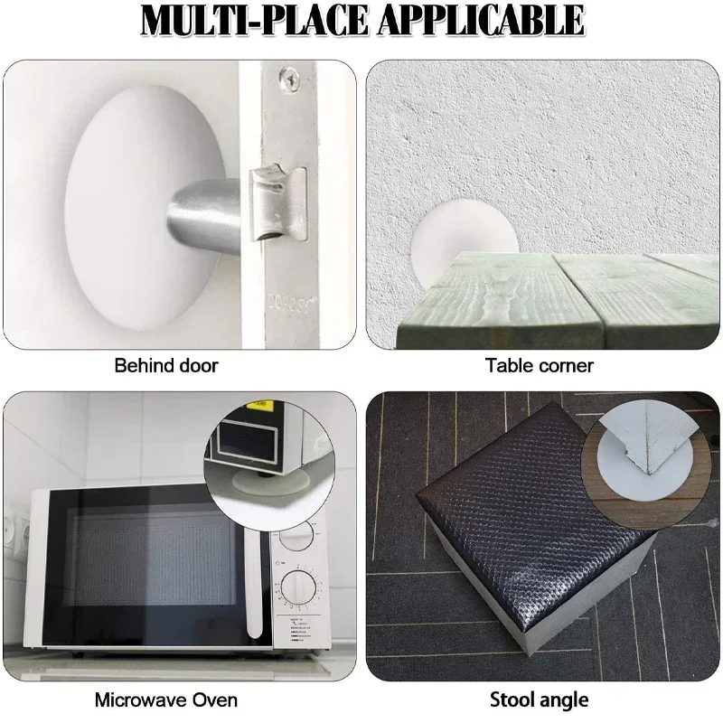 Door Stop Nordic Safety Supplies Silicone Self-adhesive Door Stopper Wall Protection Buffer Protective Plug Home - الصورة 4