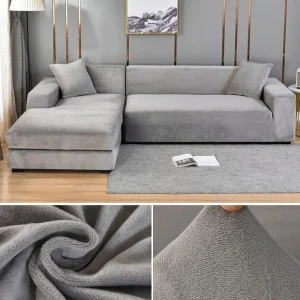 Velvet Sofa Cover Thick Elastic 1/2/3/4 Seater Sofa Cover for Living Room Velvet Plush L Shaped Corner Sofa Cover