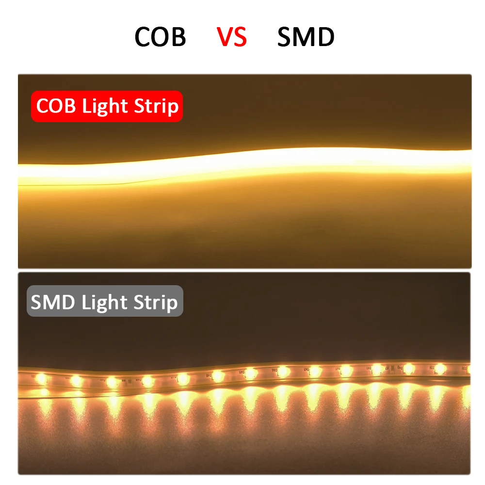 220V Led Strip High Brightness COB LED Strip 220V Flexible Ribbon for Room Bedroom Kitchen Outdoor Garden Lighting - الصورة 2