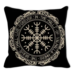Viking Amulet Pillowcase Sofa Cushion Home Decor  Black and White Geometric  Cover