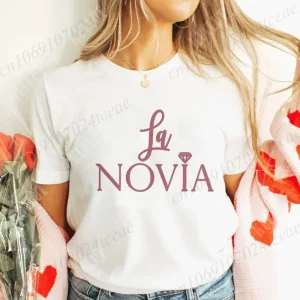 Spanish Team Bride Tribe T-shirt Girls Single Farewell Bachelorette Party Shirt Bridal Shower Wedding Party Tops Women Clothing