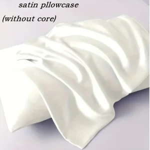 1 Pair Satin Pillowcase - Anti-Allergy Breathable Bedding Polyester Satin with Envelope Closure Machine Washable & Skin-Friendly