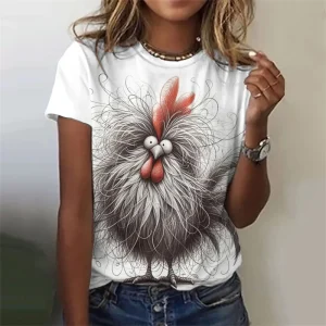 3D Printed Rabbit T Shirt For Women Cute Animal Pattern Short Sleeves Summer Casual Fashion Street O-Neck Tees Oversize T-Shirts