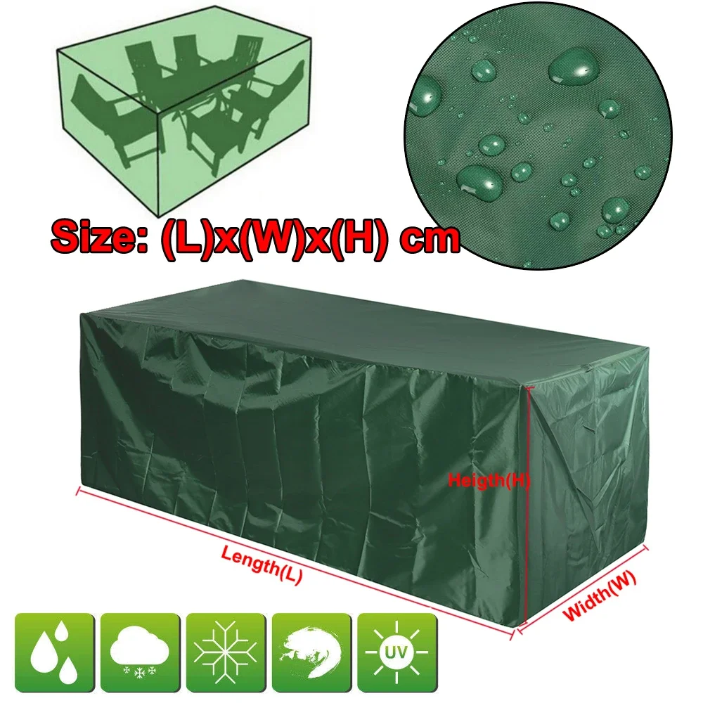 Customized Round Square Waterproof Outdoor Patio Garden Furniture Covers Rain Snow Chair Sofa Table Dust Proof kitchen BBQ Cover - الصورة 4