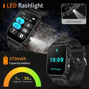 LIGE Outdoor Smart Watch Men Bluetooth Calling Fitness Tracker Heart Rate Sleep Health Monitoring LED Flashlight Smartwatch 2026