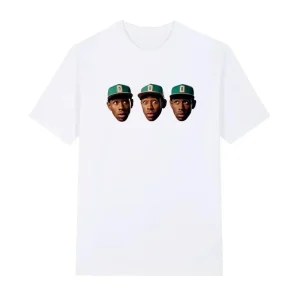 Tyler The Creator Head Pattern T-shirt Summer Women's Short Sleeved T-shirt Retro Hip Hop Rap Singer Cactus Jack T-shirt Y2k Top