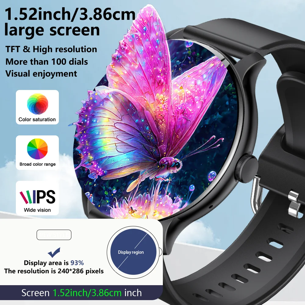 LAXASFIT 2025 New Smart Watch Men's Full Touch Screen Sports Watch Bluetooth Dial and Answer Smart Watch Women's Holiday Gift - Image 2
