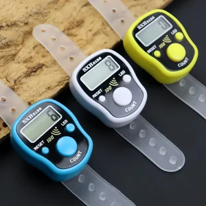 12/1pcs Ring Counter Portable Electronic Counter Manual Key Counter Mini Handheld Counter (Assorted Colors)
