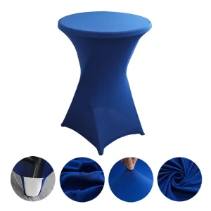 Creative Simple Style Solid Color Polyester Round Banquet Elastic Table Set Hotel Wedding Decoration Cocktail Bar Table Set