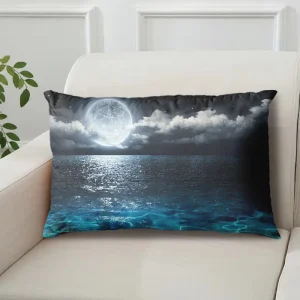 Internet-Famous Moon Pillow with Starry Night Scene, Single-Sided with Core, Pillowcase, Cushion Cover