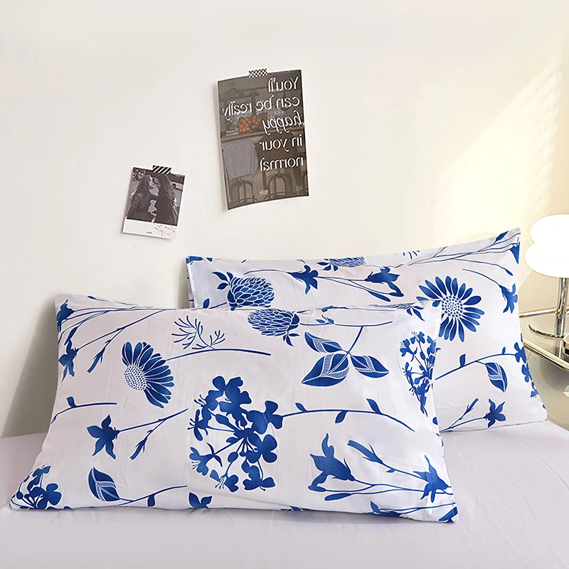 Printed Pillow Cover 2pcs Pillowcase 48x74cm Pillow Sham for Home Bed Pillowslip Rectangle Cushion Cover funda almohada - الصورة 5