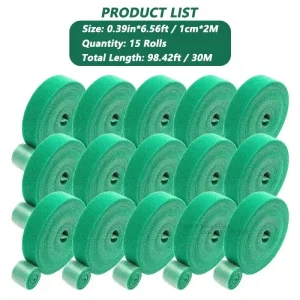 Self Adhesive Plant Nylon Cable Tie Green Adjustable Plants Hook Loop Support Garden Twine Bandage Reusable Fastener Tape Strips
