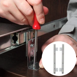 1 Pair Heavy-Duty Keyboard Tray Slide-Out Stand For Office Computer Desk With Adjustable Rails Slides Smooth