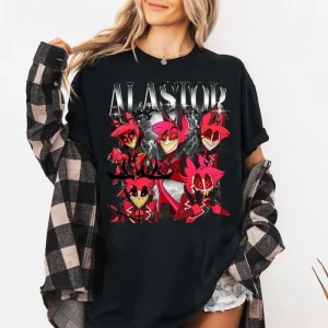 Alastor Hazbin Hotel T-shirt Gift for Man and Woman Graphic Short Sleeve Women Men for Spring Summer