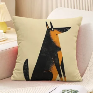 Cute Puppy Pattern Decorative Pillowcase Living Room Bedroom Square Cushion Pillowcase