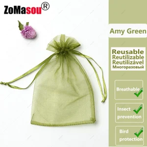 20-100PCS Vegetable Grapes Fruit Grow Bags Fruit Protection Bags Garden Anti-Bird Netting Mesh Bag Strawberry Bags Garden Tools