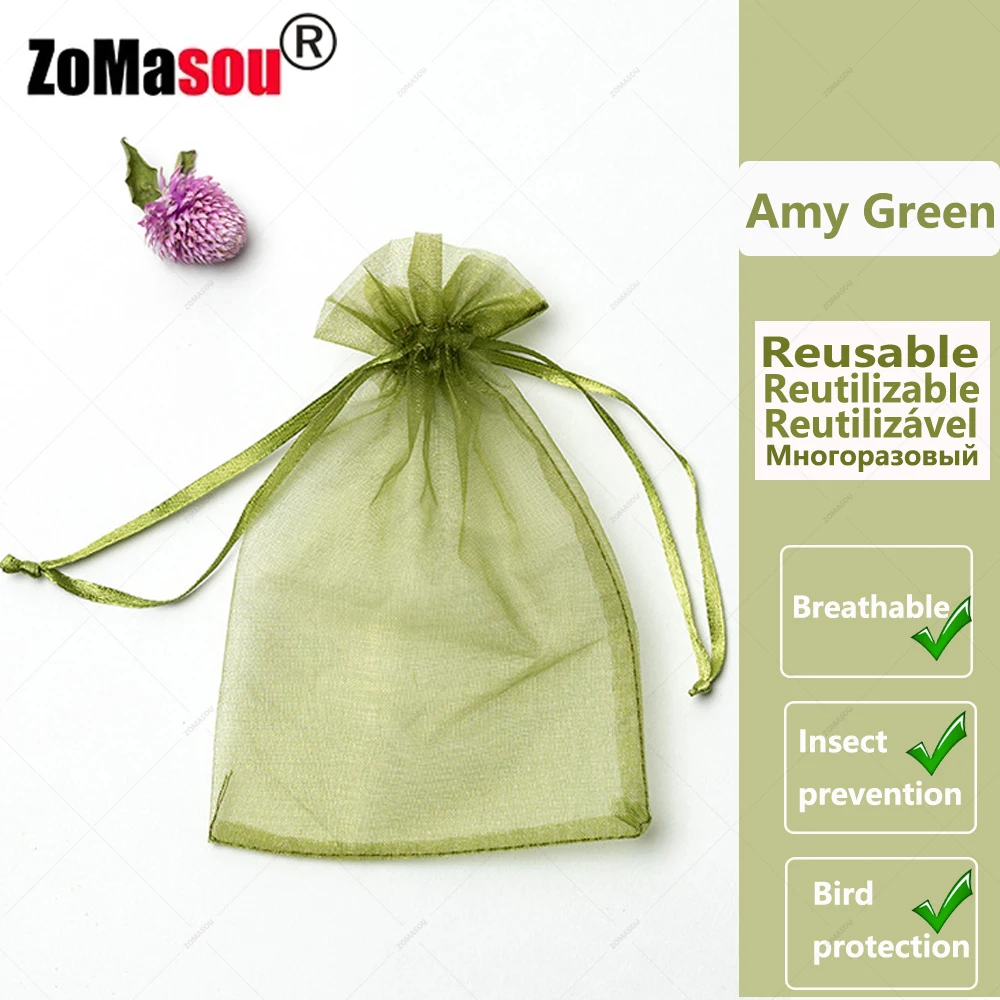 20-100PCS Vegetable Grapes Fruit Grow Bags Fruit Protection Bags Garden Anti-Bird Netting Mesh Bag Strawberry Bags Garden Tools - الصورة 10