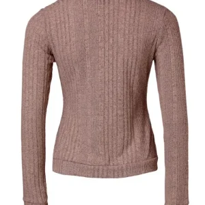 Women's Zip-Up Long Sleeve Blouse - Chic Zipper Front, Semi-Sheer Elegant Tops for Casual Formal Outfits, Easy-Care Machine Wash