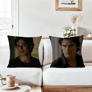 Vampire Diaries Starring D-Damon S-Salvatore Pillow Case Office Cushions Suitable For Sofa Car Bedroom Decorative Cushion Cover