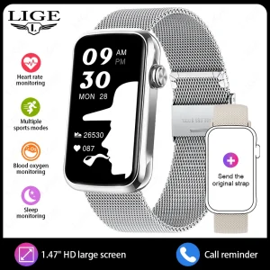 LIGE New Smart Watches Women IP68 Waterproof Luxury Sports Bracelet Heart Rate Blood Oxygen Ladies Gift Alarm Clock Smartwatch