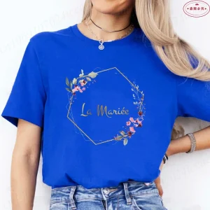 French Girls Team Future Bride T-shirt Wreath Graphic Tees Bridal Wedding Tops Single Farewell Bachelorette Party EVJF Tshirt