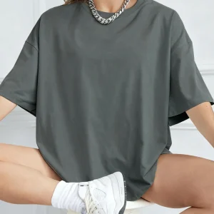 100% Cotton Solid Color Summer Womens T Shirt Street Hip Hop T-Shirts Loose Casual Short Sleeve Comfortable Fashion Tee Tops