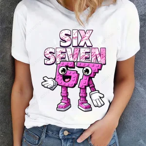 Funny 67 Brainrot Women T Shirts for Laddy Six Seven Brain Rot T-Shirt Party Tshirt for Girls T shirt for Woman Tops Tees