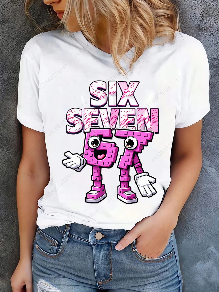 Funny 67 Brainrot Women T Shirts for Laddy Six Seven Brain Rot T-Shirt Party Tshirt for Girls T shirt for Woman Tops Tees - Image 5