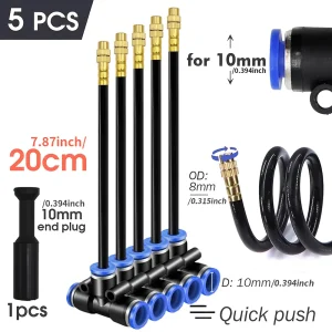 20/30/50cm 360° Free-bend Misting Nozzle Adjustable Brass Atomization Sprayer Garden Irrigation Watering for 6/8/10/12mm PE Hose