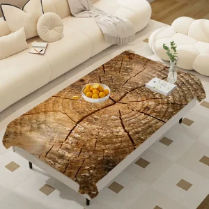 Beautiful Wood Rectangular Tablecloths Washable Wedding Party Kitchen Dining Living Room Birthday Decoration Table