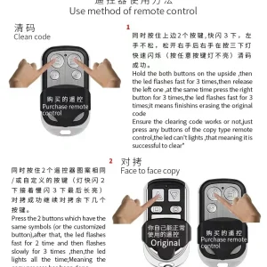 Cloning Duplicator Key Fob A Distance Remote Control 433MHZ Clone Fixed Learning Code Rolling Code For Gate Garage Door