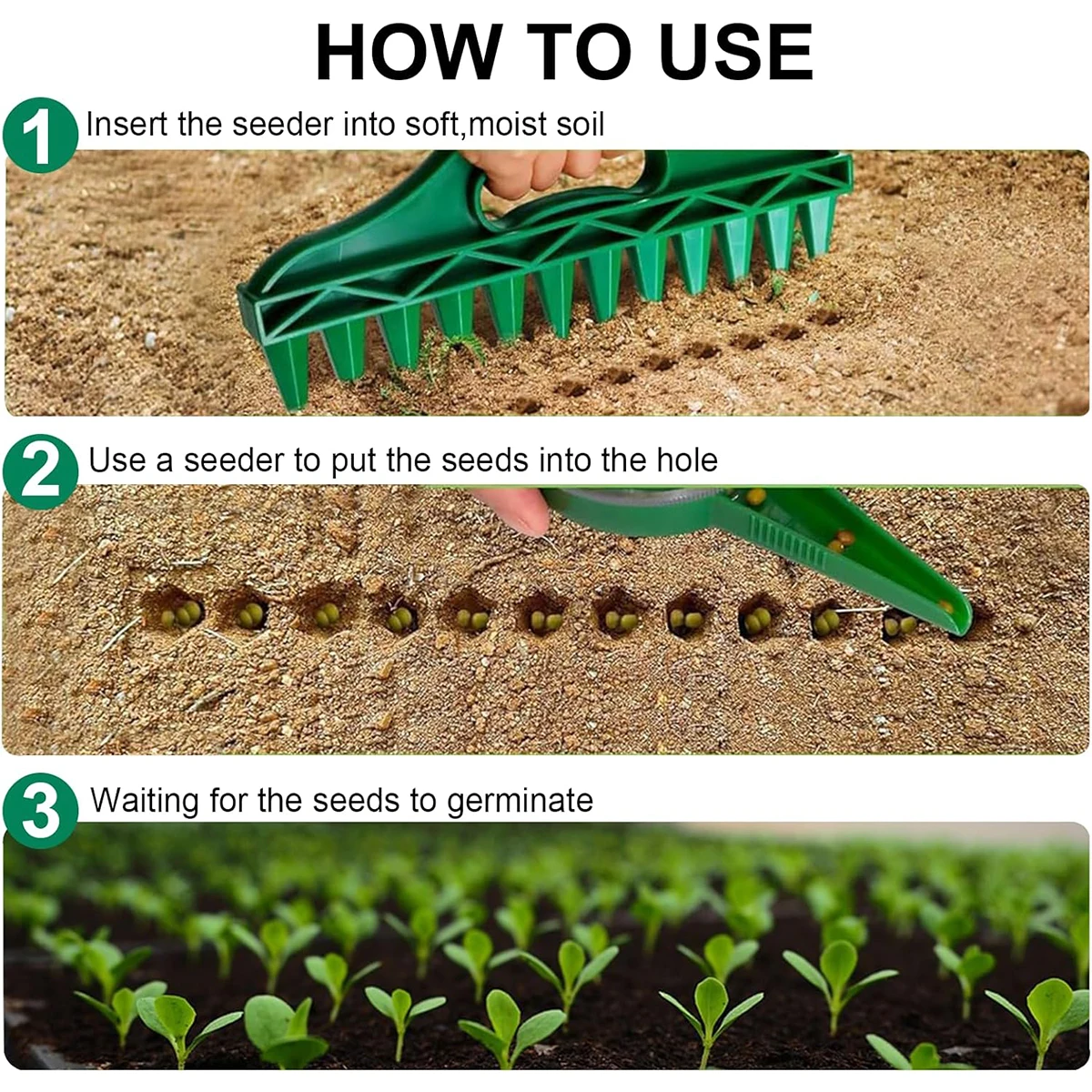 Manual Seeder Plant Seeds Sow Bonsai Accessories Garden Plants Vegetables Seed Drill Dispenser Vegetable Flower Grow Gardening - الصورة 3