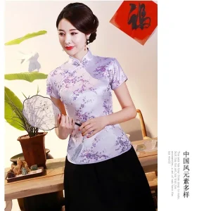 Elegant Ethnic Style Streetwear Cheongsam Qipao Tees Fashion Clothes Tshirts Vintage Shirts for Women Y2k Tops Women Clothing