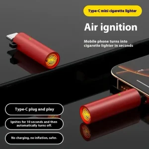 Windproof Mini Electronic Lighter Powered by TYPE-C - Portable and Energy Efficient