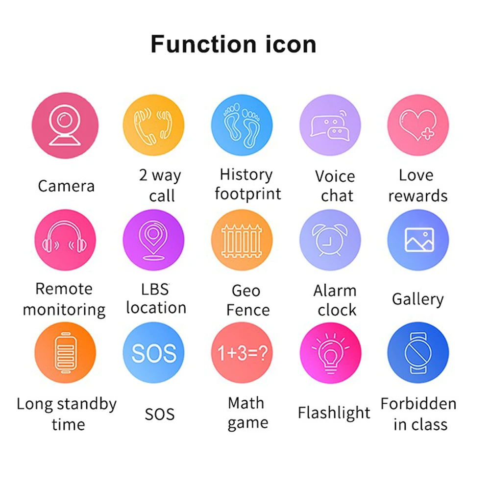 KGG Q19 Kids Smart Watch for Sim Card Smartwatch for Children Sos Call Phone Camera Voice Chat Photo Boy Girl Gift Color Screen - الصورة 6